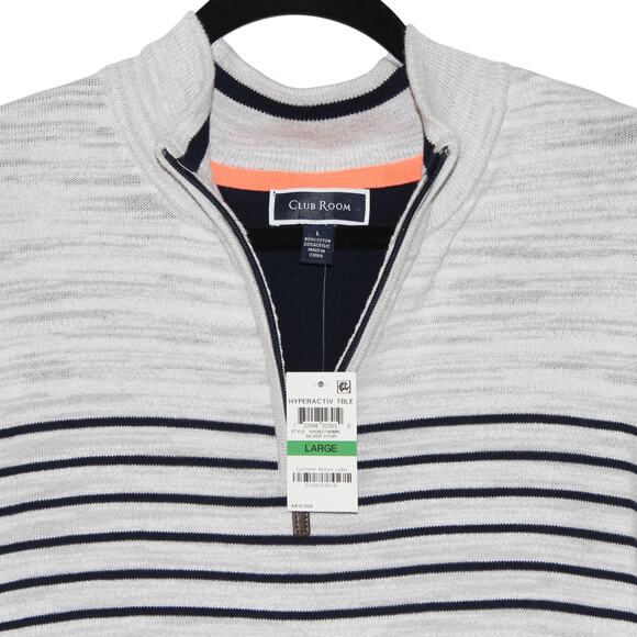 Club Room Size Large Men's Heathered Grey Quarter Zip Sweater NWT - Picture 4 of 5